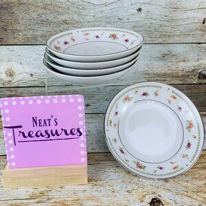 ABINGDON By Japan  Floral Fine Porcelain China Fruit Dessert Sauce Bowls Set 5